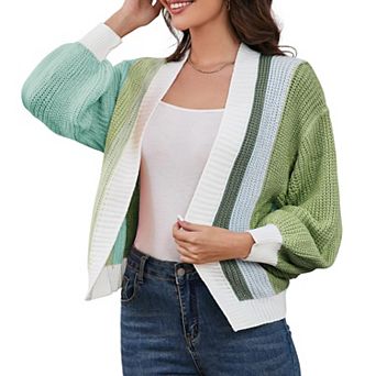 Women's Loose Open Front Long Sleeve Knit Cardigan Sweater