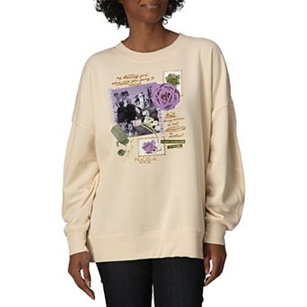 Women's Practical Magic Floral Oversized Fleece Crew Sweatshirt