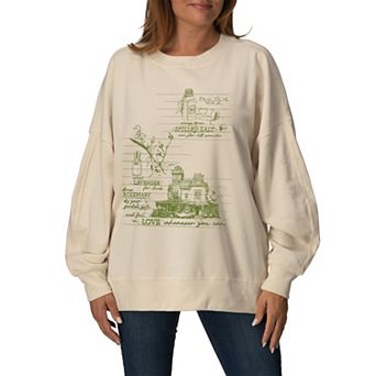 Women's Practical Magic Owens House Oversized Fleece Crew Sweatshirt