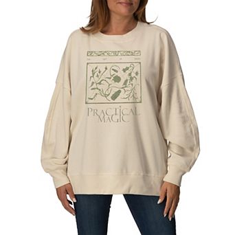 Women's Practical Magic Botanical Oversized Fleece Crew Sweatshirt