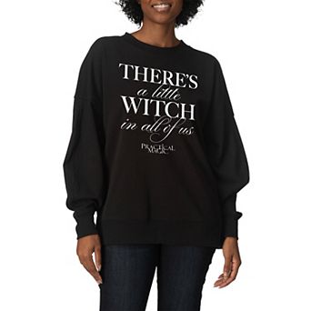 Women's Practical Magic "There's a Little Witch In All of Us" Oversized Fleece Crew Sweatshirt