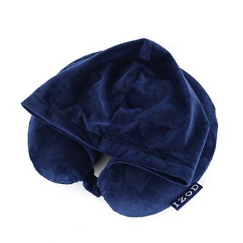 IZOD Twinkle Memory Foam Travel Neck Pillow & Built-in Hoodie with 360-Degree Support
