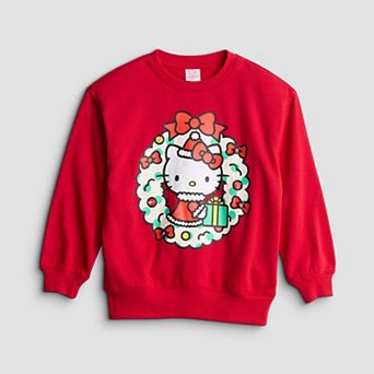 Girls 7-20 Hello Kitty Christmas Wreath Light-Up Fleece Sweatshirt