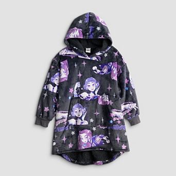 Girls 6-18 K-Pop Demon Hunters Huntrix Allover Print Wearable Blanket Hoodie