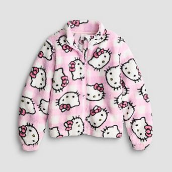 Girls 7-20 Hello Kitty Allover Print Full-Zip Sherpa Fleece Jacket