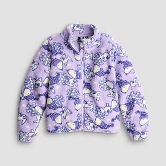 Girls 7-20 Peanuts Snoopy Ice Skating Full-Zip Sherpa Fleece Jacket
