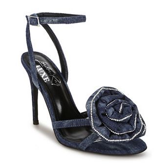 London Rag Candela Women's Rhinestone Floral Heeled Sandals