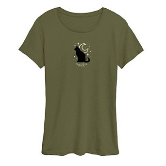 Women's Practical Magic Black Cat & Moon Graphic Tee