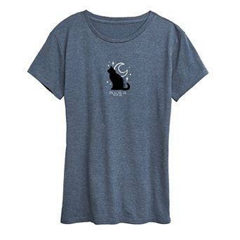 Women's Practical Magic Black Cat & Moon Graphic Tee