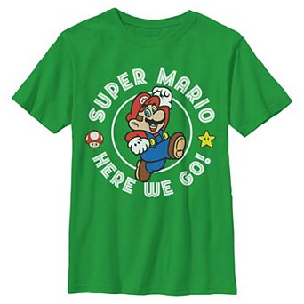 Boys 6-20 Nintendo Super Mario Here We Go! Graphic Tee