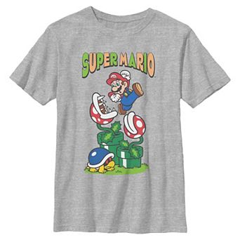 Boys 6-20 Nintendo Super Mario Jumping Off Flowers Graphic Tee