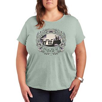 Plus Size Practical Magic Floral Frame Graphic Tee