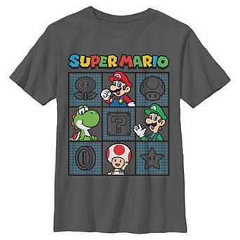 Boys 6-20 Nintendo Super Mario And Friends Grid Background Graphic Tee
