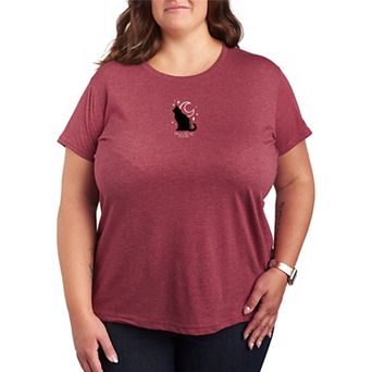 Plus Size Practical Magic Black Cat & Moon Graphic Tee