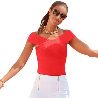 Lascana Women's Off Shoulder Bandage Top