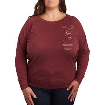 Plus Size Practical Magic "Always Throw Spilled Salt" French Terry Long Sleeve Tee