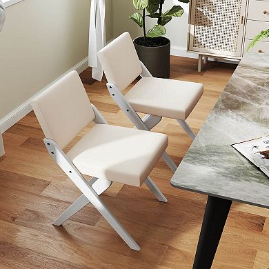 Costway Wooden Dining Chairs with Rubber Wood Frame Padded Cushions Curved Back