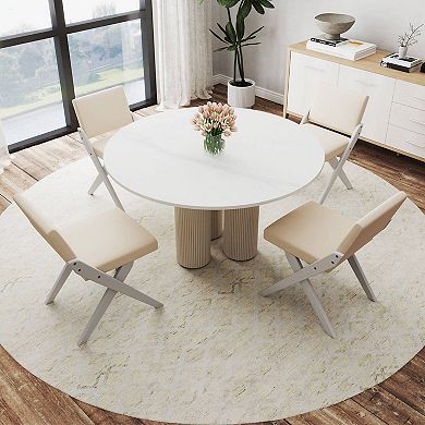 Costway Wooden Dining Chairs with Rubber Wood Frame Padded Cushions Curved Back