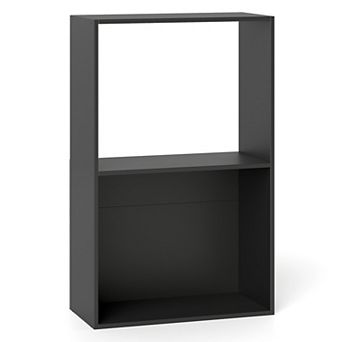 Costway 3 tier Bookshelf, 2-Cube Bookcase with Open Storage Compartment, Anti-Toppling Kit
