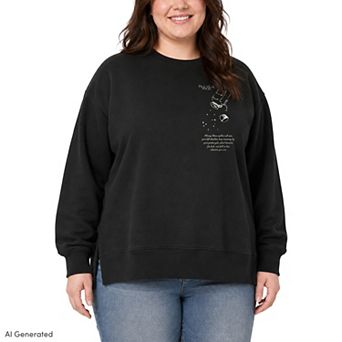 Plus Size Practical Magic "Always Throw Spilled Salt" Oversized Fleece Crew Sweatshirt