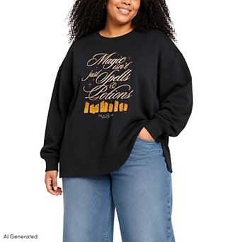 Plus Size Practical Magic Oversized Fleece Crew Sweatshirt