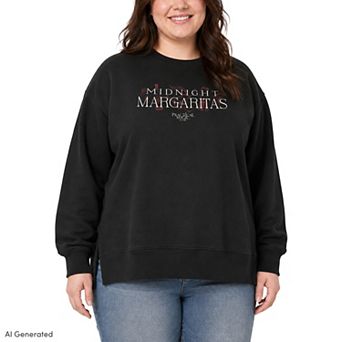 Plus Size Practical Magic Midnight Margaritas Oversized Fleece Crew Sweatshirt