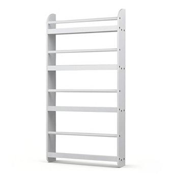 Costway Kids Bookshelf, 4 tier Wall Mounted Book Shelf for Toys, Books, Hanging Bookcase