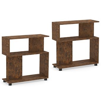 Costway 3 tier Bookcase, Modern S-shaped Bookshelf with Adjustable Feet & Anti-tipping Kits