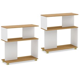 Costway 3 tier Bookcase, Modern S-shaped Bookshelf with Adjustable Feet & Anti-tipping Kits