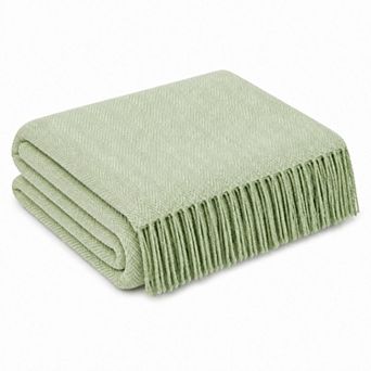 Harper Loft Solid Fringe Throw Blanket