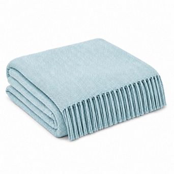 Harper Loft Solid Fringe Throw Blanket