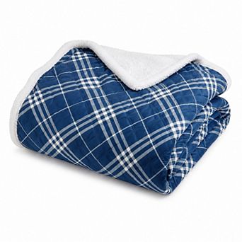 Harper Loft Canyon Plaid Reversible Sherpa Throw Blanket