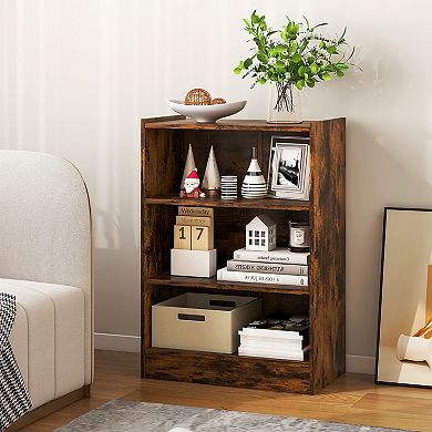 Costway 2 PCS 3-Tier Bookcase Open Multipurpose Display Rack Cabinet with Adjustable Shelves