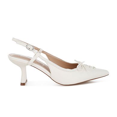 London Rag Danvers Women's Pointed Toe Slingback Kitten Heels