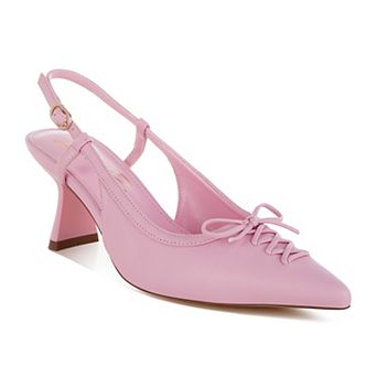 London Rag Danvers Women's Pointed Toe Slingback Kitten Heels