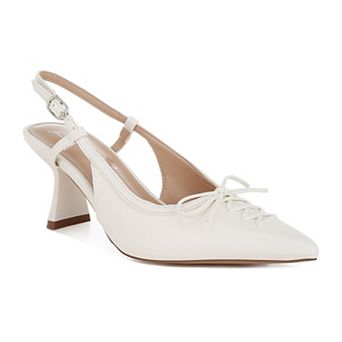 London Rag Danvers Women's Pointed Toe Slingback Kitten Heels