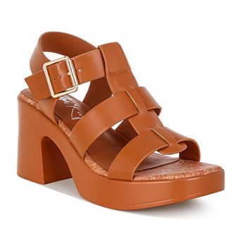 London Rag Avalon Women's Chunky Pin Buckle Platform Heels