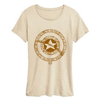 Women's Marvel Captain America Camo Shield Logo Graphic Tee