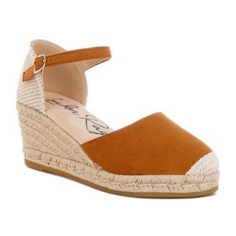 London Rag Paryor Women's Wedge Espadrille Sandals With Ankle Strap
