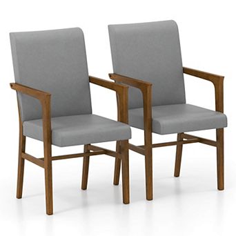 Costway Mid-Century Modern Dining Chairs Set Upholstered Accent Chairs Armchairs