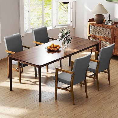 Costway Mid-Century Modern Dining Chairs Set Upholstered Accent Chairs Armchairs