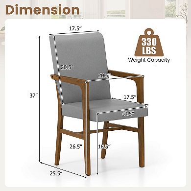 Costway Mid-Century Modern Dining Chairs Set Upholstered Accent Chairs Armchairs