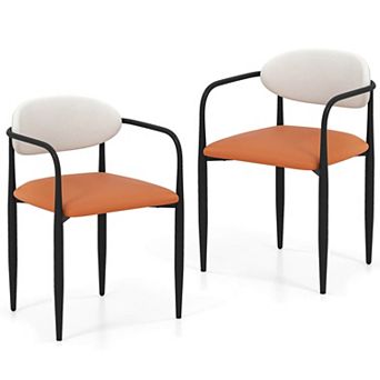Costway Upholstered Dining Chairs Set with Cushioned Backrests & Seats Sturdy