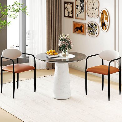 Costway Upholstered Dining Chairs Set with Cushioned Backrests & Seats Sturdy