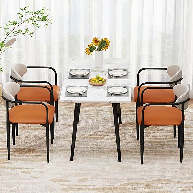 Costway Upholstered Dining Chairs Set with Cushioned Backrests & Seats Sturdy