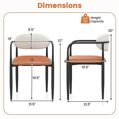 Costway Upholstered Dining Chairs Set with Cushioned Backrests & Seats Sturdy