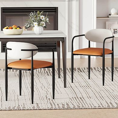 Costway Upholstered Dining Chairs Set with Cushioned Backrests & Seats Sturdy