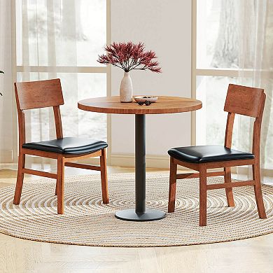 Costway Dining Chairs Set with Rubber Wood Legs & Upholstered Seat Curved Backrest