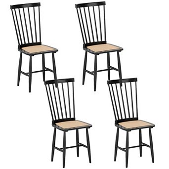 Costway Dining Chairs Set with PE Rattan Seats for Dining Room, Kitchen, Restaurant