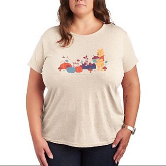 Plus Size Disney's Winnie The Pooh & Piglet Pumpkin Patch Graphic Tee